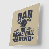 Papa de basketbal legende grappige vaders dag gesc vierkante klok (Hoek)
