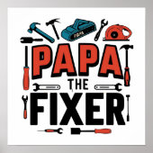 Papa De Fixer Poster - Vaderdag Handyman Gift (Voorkant)