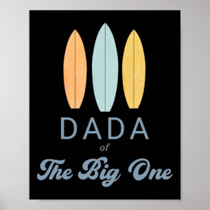 Papa de grote surf voor 1e verjaardag familie matc poster