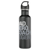 Papa de Hero het Man de legendarische Beste coach  Waterfles (Voorkant)