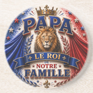Papa, De Koning van Ons Gezin Zandsteen Onderzetter