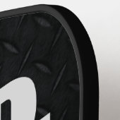 Papa de legende grappenmaakster die zwart praat ov pickleball paddle (Links Detail)