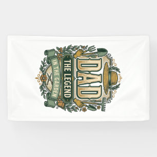 Papa De Legende in de Tuin Vintage Tuinieren Ontwe Spandoek