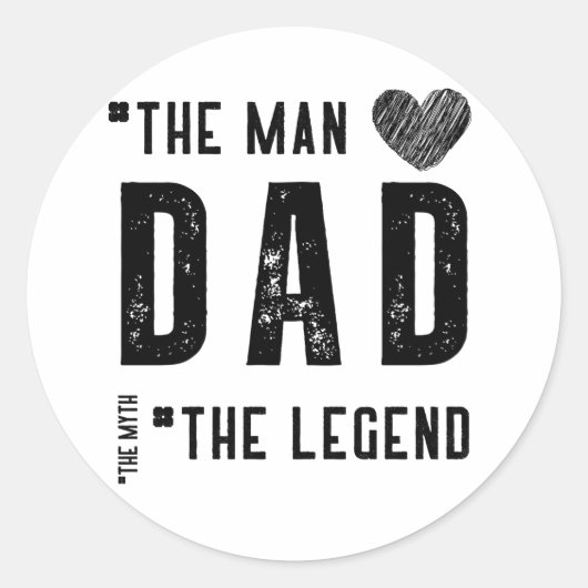 Papa: De Legende Ronde Sticker (Voorkant)