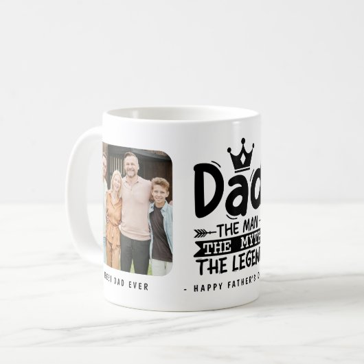 Papa De Man De Mythe De Legende 2x Foto Koffiemok (Voorkant links)