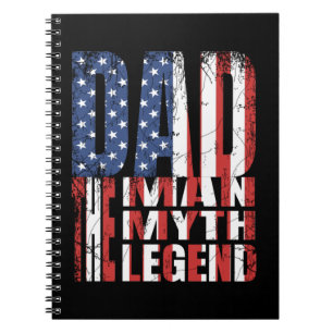 PAPA DE MAN DE MYTHE DE LEGENDE AMERIKAANSE VLAG C NOTITIEBOEK