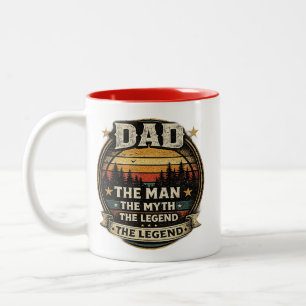 Papa De Man De Mythe De Legende Grappig Vader Cade Tweekleurige Koffiemok