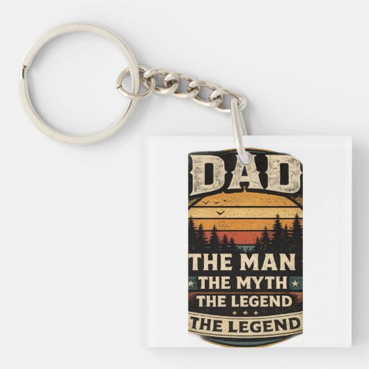 Papa De Man De Mythe De Legende Grappige Vader Tel Sleutelhanger (voorkant)