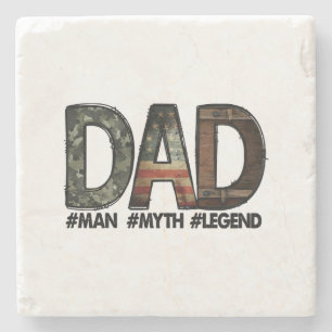 Papa - de man de mythe de legende Papa; vader; dik Stenen Onderzetter