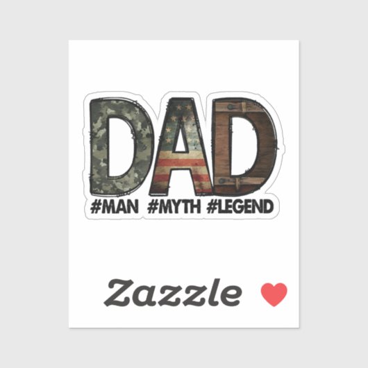 Papa - de man de mythe de legende Papa; vader; dik Sticker (Vel)