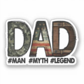 Papa - de man de mythe de legende Papa; vader; dik Sticker (Voorkant)