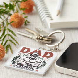 Papa De Man De Mythe De Legende Vintage Superheld Sleutelhanger