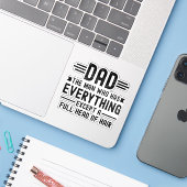 Papa de man die alles heeft behalve een volle bos sticker (Laptop met iPhone)