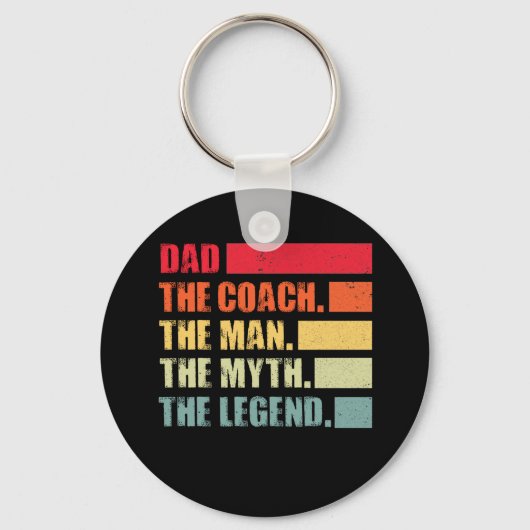 Papa De Man Myth Legend Coach Vaderdag Sleutelhanger (Voorkant)