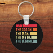 Papa De Man Myth Legend Coach Vaderdag Sleutelhanger (Voorkant)