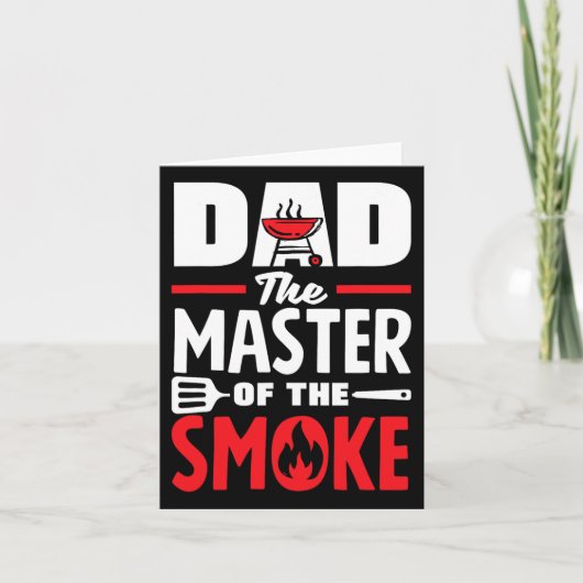 Papa de Meester van de Rook Vaderdag Bbq Kaart (Voorkant)