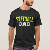 Papa de Softball Linda Letras verdes Softball dad T-shirt (Voorkant)