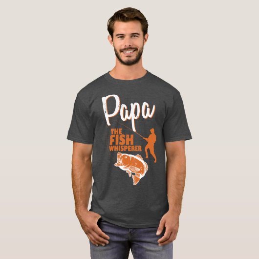 Papa de vis fluisteraar Mannen T-shirt (Voorkant volledig)