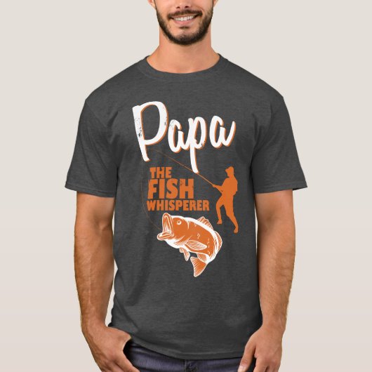 Papa de vis fluisteraar Mannen T-shirt (Voorkant)