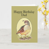 Papa, de Vogel van de Kwartels van Californië van Kaart (Gele Bloem)