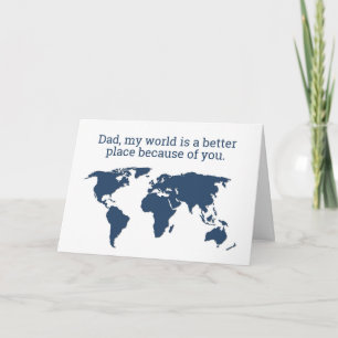 Papa, de wereld is een betere plek dankzij jou kaart