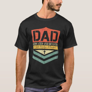 Papa Dedicated Happy Vaderdag Vinta T-shirt