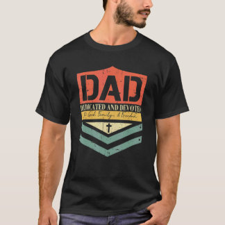 Papa Dedicated Happy Vaderdag Vinta T-shirt