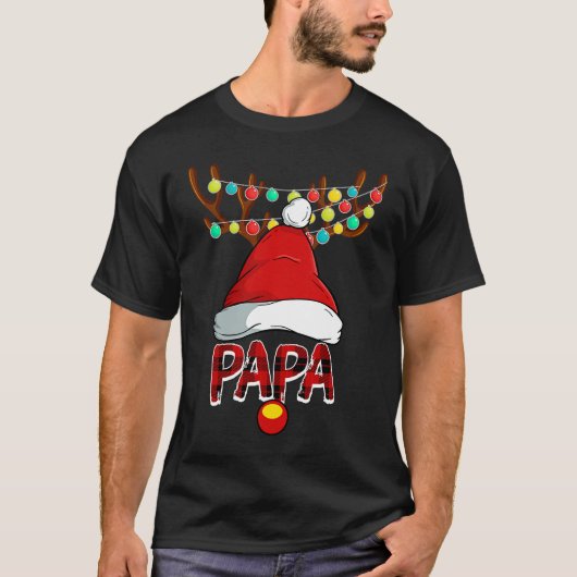 Papa Deer Matching Family Christmas Reindeer Face T-shirt (Voorkant)