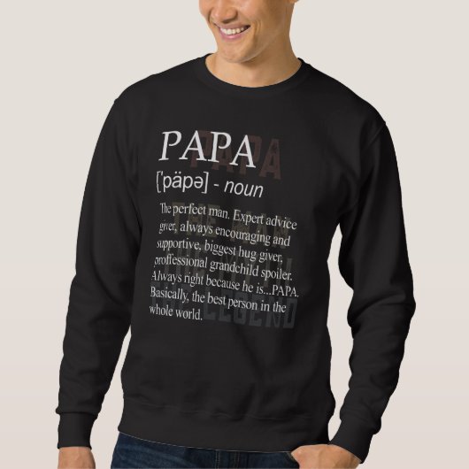 Papa-definitie als gewone opa alleen koel trui (Voorkant)