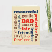 Papa Definitie Beste trekken Word Cloud Typografie Kaart (Voorkant)