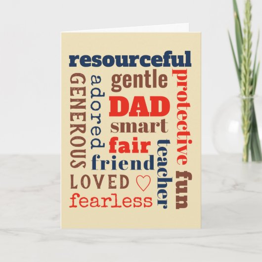 Papa Definitie Beste trekken Word Cloud Typografie Kaart (Voorkant)