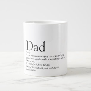 Papa Definitie Citaat Leuk Zwart en Wit Grote Koffiekop