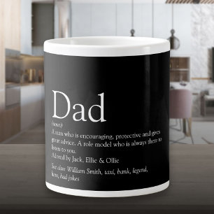 Papa Definitie Leuke Quote Zwart en Wit Grote Koffiekop