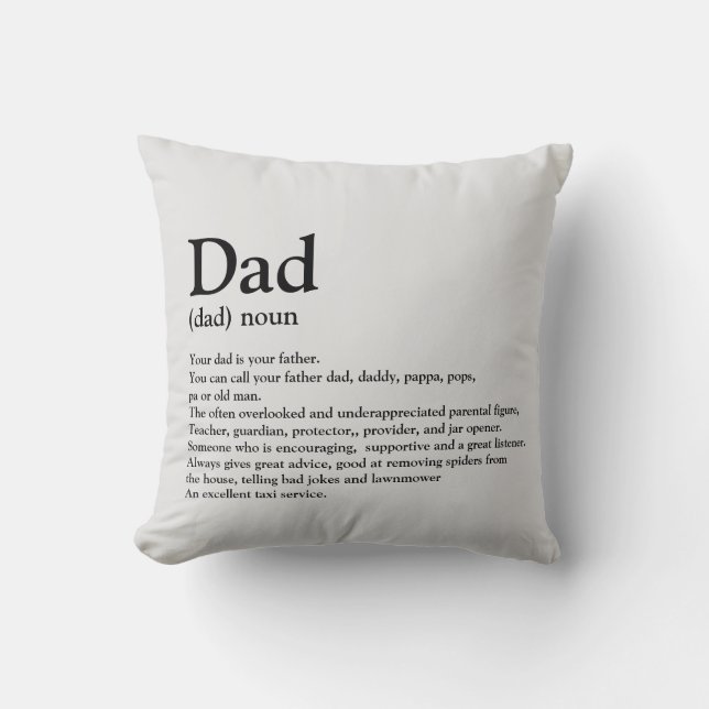 Papa, definitie, modern, typografie kussen (Voorkant)