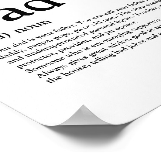 Papa, definitie, modern, typografie poster (Hoek)