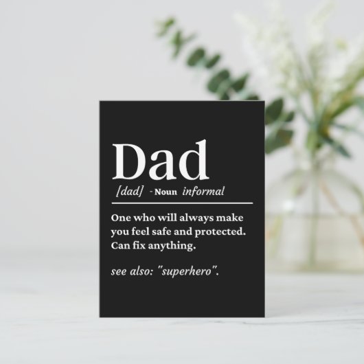 Papa Definitie Papa Gift Vaderdag Kaart (Staand voorkant)