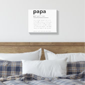 Papa Definitie Poster, Cadeau voor papa, Vaderdag Canvas Afdruk (Insitu (Slaapkamer))