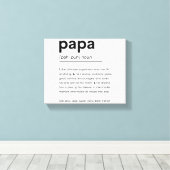 Papa Definitie Poster, Cadeau voor papa, Vaderdag Canvas Afdruk (Insitu (Houten vloer))