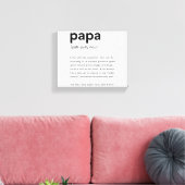 Papa Definitie Poster, Cadeau voor papa, Vaderdag Canvas Afdruk (Insitu (Woonkamer))
