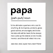 Papa Definitie Poster, Cadeau voor papa, Vaderdag
