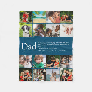 Papa definitie uitspraak 16 foto collage blauw kle fleece deken