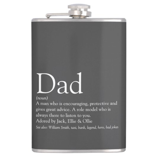 Papa definitie zeggen leuk modern heupfles (Voorkant)