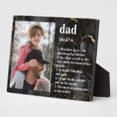 Papa Definitie Zwart Goud Marmer Fotoplaat (Zijkant)