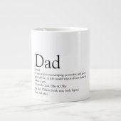 Papa Definition Citaat Fun Cool Black en White Grote Koffiekop (Voorkant)