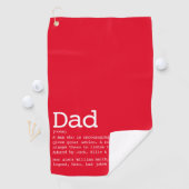 Papa Definition Fun Red op maat Golfhanddoek (Insitu)