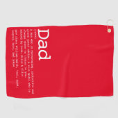 Papa Definition Fun Red op maat Golfhanddoek (Horizontaal)