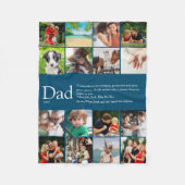 Papa Definition Gezegde 16 Photo Collage Blue Smal Fleece Deken (Voorkant)
