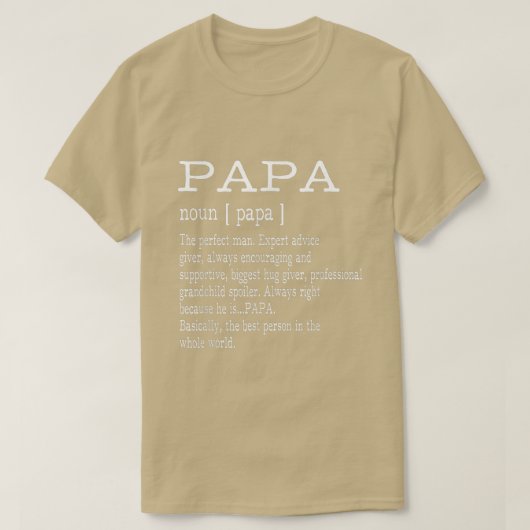 Papa Definition Grandpa Father's Day Gifts  Men  T-shirt (Design voorkant)