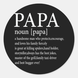 Papa Definition Grandpa Funny Fathers Day Ronde Sticker