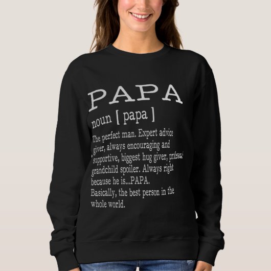 Papa Definition Grandpa Vaderdag Gifts - Mannen Trui (Voorkant)